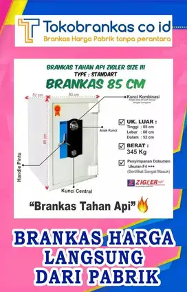 BRANKAS KANTOR RUMAH ZIGLER SAFE 3 TAHAN API tinggi 1 ,25 Meter