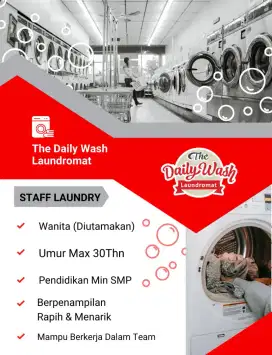 Dibutuhkan karyawan laundry the daily wash