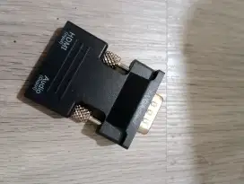 Converter merubah HDMI ke VGA , Output HDMI koneksi ke Monitor LED/LCD