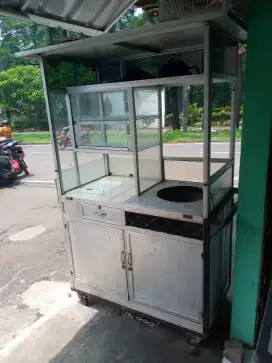 Gerobak Etalase Aluminium Jualan Makanan Minuman Bakso Mie Ayam Soto