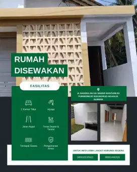 Disewakan rumah baru