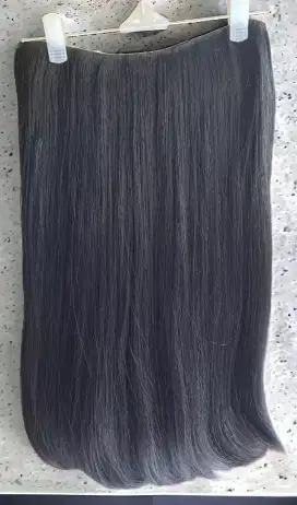 Hair klip model U hitam natural 50cm lurus blow