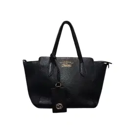 Tas gucci hitam swing leather totebag preloved