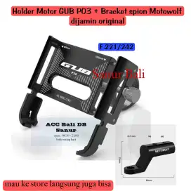 Holder motor GUB P03 dan Bracket spion Motowolf original