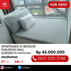 Disewakan Apartemen Studio Siap Huni di Benson Pakuwon Mall Surabaya