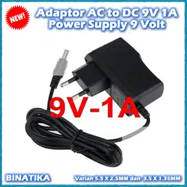 Adaptor AC to DC 9V 1A Power Supply 9 Volt for Charger CCTV Router dll