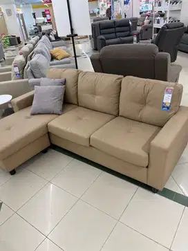 DISKON SOFA L COKLAT