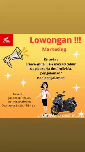 Lowongan kerja (Honda motor)