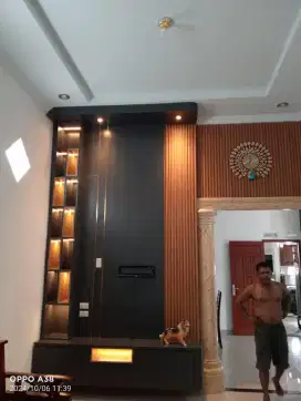 Backdrob tv hpl kombinasi wallpanel