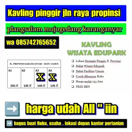 Jual tanah strategis pinggir jln propinsi pendem mojogefang