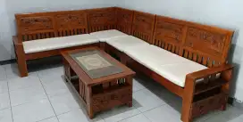 jual 1 set kursi tamu jati