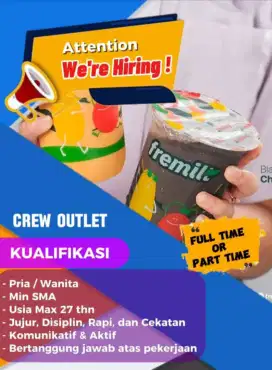 Dibutuhkan Segera Crew Outlet WANITA (Full Time/ Part Time)