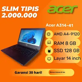 Laptop Acer Aspire A314-41 Slim Tipis RAM 8GB SSD 128 Windows 11