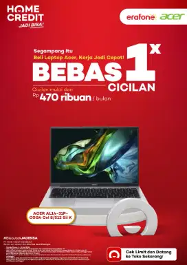 Bisa Cicilan laptop acer notebook celeron N100 8/246 syarat cukup KTP