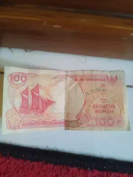 Di jual uang jadul 100 rupiah perahu phinisi tahun 1992