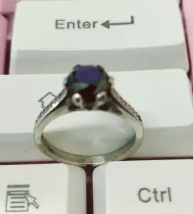 Cincin Perak.Berlian Hitam