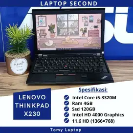 LAPTOP MURAH LENOVO THINKPAD X230/CORE I5-3320M/4GB/180GB/11.6 INCH