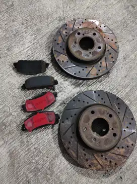 Brake Disc Depan Ex Honda Hrv Model Drillslot Brembo + Kampas Rem ONLY