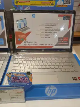 Laptop HP 16GB AMD Ryzen 5 5500 U bisa cicilan tanpa DP ada free 2x