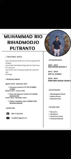 Butuh pekerjaan driver/supir