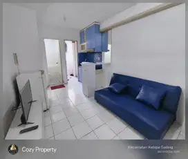 20 JUTA APARTEMEN GADING NIAS 2 KMR FURNISH RAPI AC BARU LT RENDAH