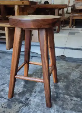 Kursi resto, kursi bar kayu utuh alami