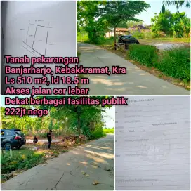 Tanah Murah Lokasi Strategis di Banjarharjo, Kebakkramat, Karanganyar