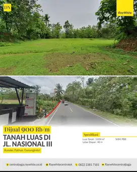 Dijual Tanah Luas Di Jalan Nasional III