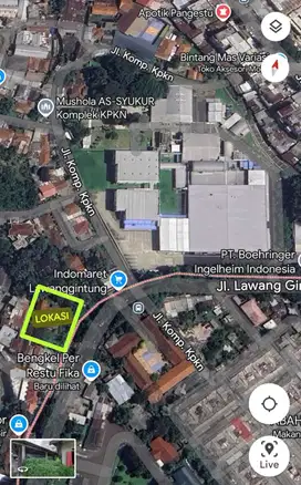 Dijual Tanah Pinggir Jalan Harga dibawah NJOP Lawang Gintung Bogor