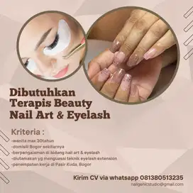 Dicari terapis nail art & eyelash