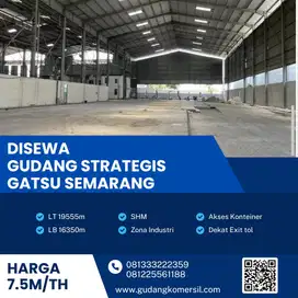 Disewakan Gudang Zona Industri 19555m2 Lokasi Semarang