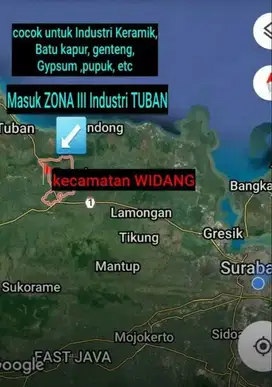 Dijual Tanah Zona Industri Di Jalan Nasional Mrutuk Utara Widang Tuban