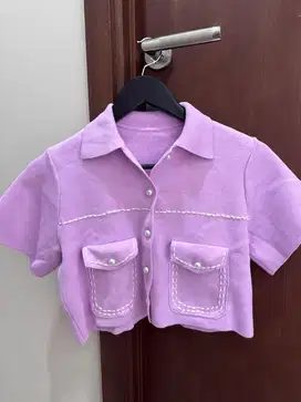 Crop top pink claude belom pernah dipake