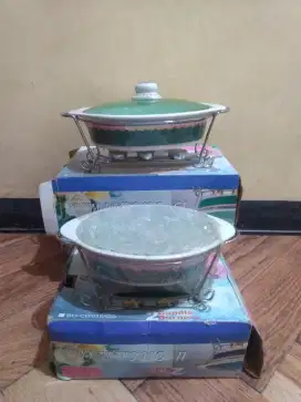 Bistro fine china oval casserole warmer 3 set