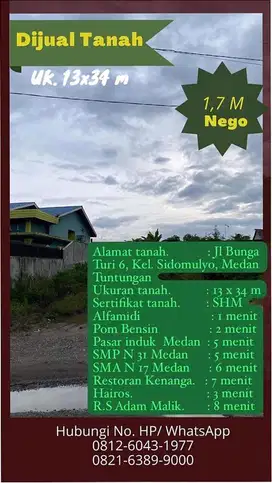 Tanah di jual cepat/ harga bisa nego