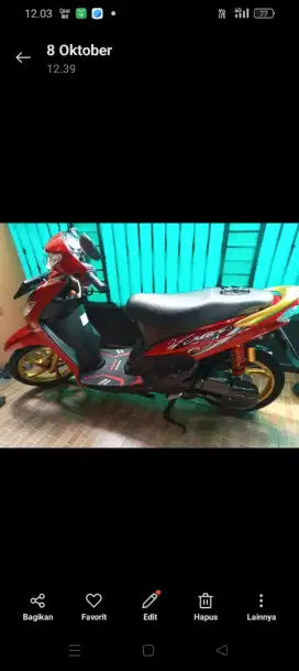 Jual motor yamaha mio smale thn 2011 motor yang sel atas nama pribadi