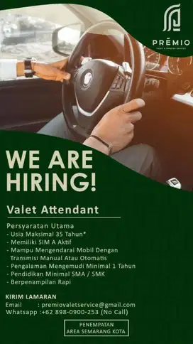 Vallet Service Attendant Semarang