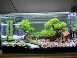 Aquarium air terjun tanaman sintetis