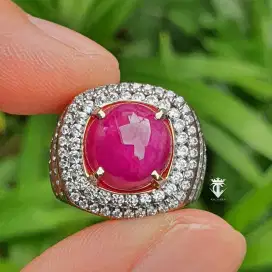 Batu Permata Mulia Natural Round Ruby Burma 8.15 Ct SKY Lab PassBook