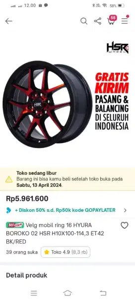 Velg ring 16 cari tt velg bawaan standar avanza