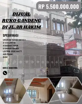 Di jual ruko gandeng di jl.AR Hakim