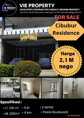 Dijual Rumah Cibubur Residence, Posisi Boulevard