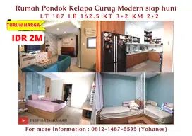 Rumah Pondok Kelapa Curug Modern siap huni