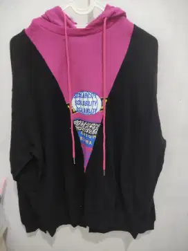 Jaket wanita hoodie pink kombinasi