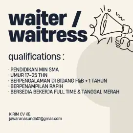 DICARI WAITER RUMAH MAKAN SUNDA