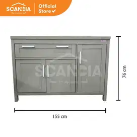 SCANDIA Kitchen Cabinet Bottom Kabinet Dapur Sander 115x43x76 Cm Linen