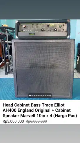 Head Cabinet Bass Trace Elliot Original England