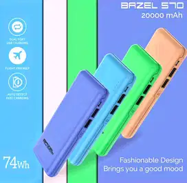 Baru/Segel Powerbank 20000mah Bezel series Original Warna Biru Tosca.