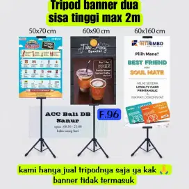 Tripod banner dua sisi max tinggi 2m