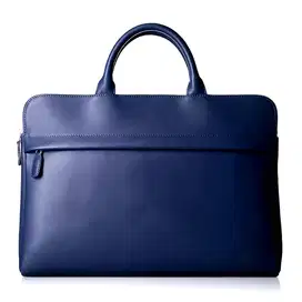 241121A Trion Genuine Navy Leather Slim Briefcase Bag AA112 13 Tas La